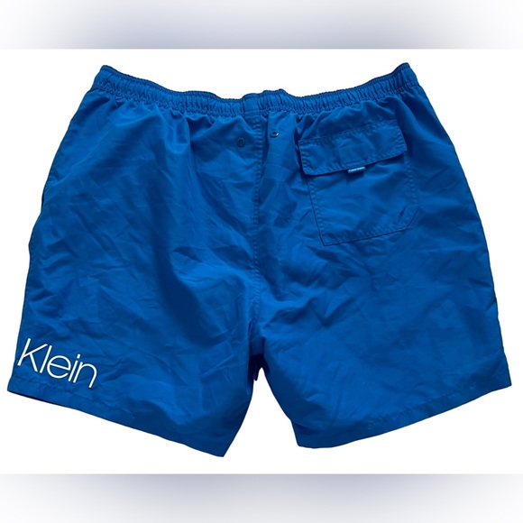 Calvin Klein Swim Trunks Board Shorts Adult 2XL Blue Drawstrings Beach Mens - Picture 2 of 7